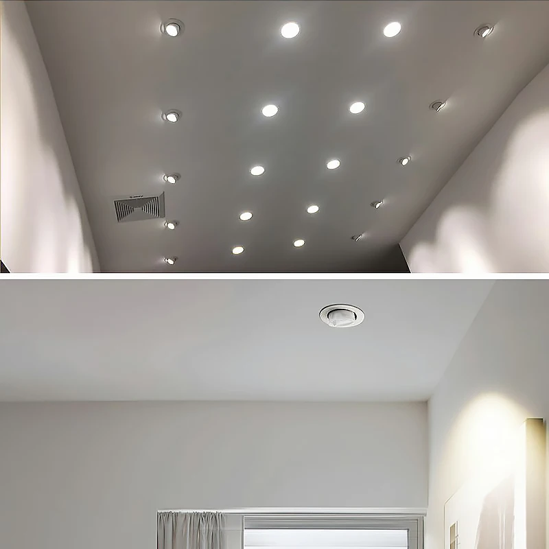 Foco de techo de LED ajustable, 45 °, 7W, 12W, 20W, fixtur, 220V, iluminación interior para sala de estar, cocina