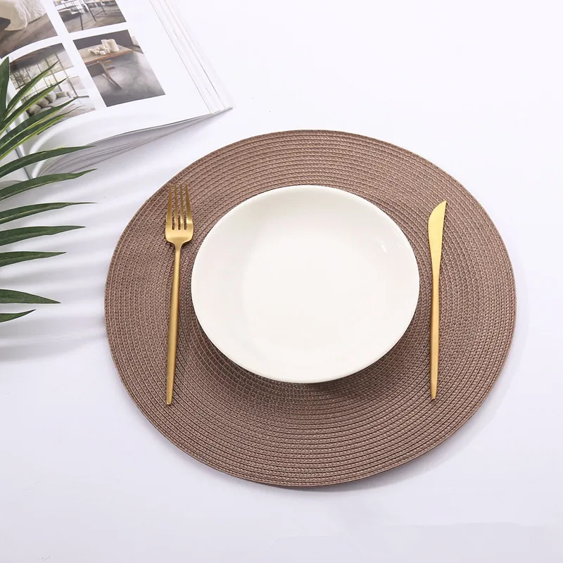 Круглый плоский коврик для кухонного стола диаметром 38 см, подставка под стейк, защита от ожогов, штопоры для изоляции, северный гостиничный ресторан домашний декор.