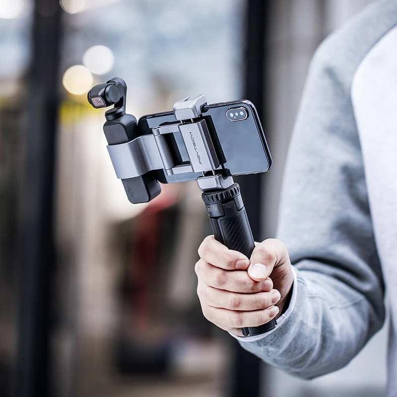 

PGYTECH T2 Tirpod Selfie Stick for DJI Ronin SC/S Handle Gimbal Osmo Action Gopro Insta360 Sports Camera Angle Adjustable Holder
