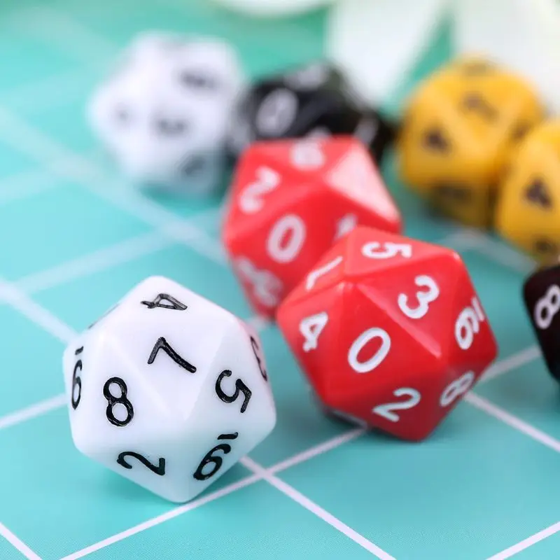 10 шт./компл. 20 СТОРОННЯЯ D20 многогранные кубики числа циферблаты для рабочего стола столешница игра