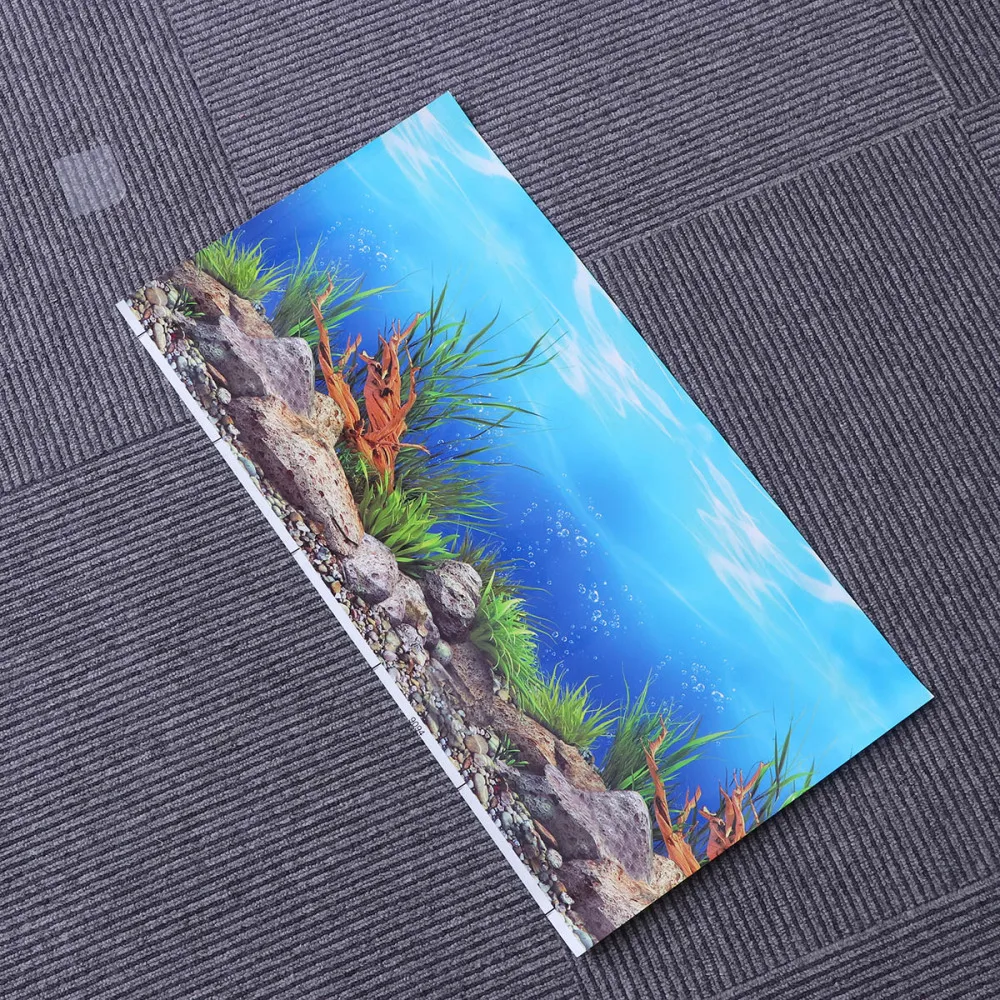 Aquarium Fish Tank Background Sticker 3D Double-sided Adhesive Wallpaper Decorative Pictures Underwater Backdrop Image | Дом и сад