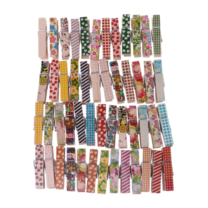 

50pcs Durable Natural Wooden Clips For Photo Clothespins Laundry Pins DIY Craft