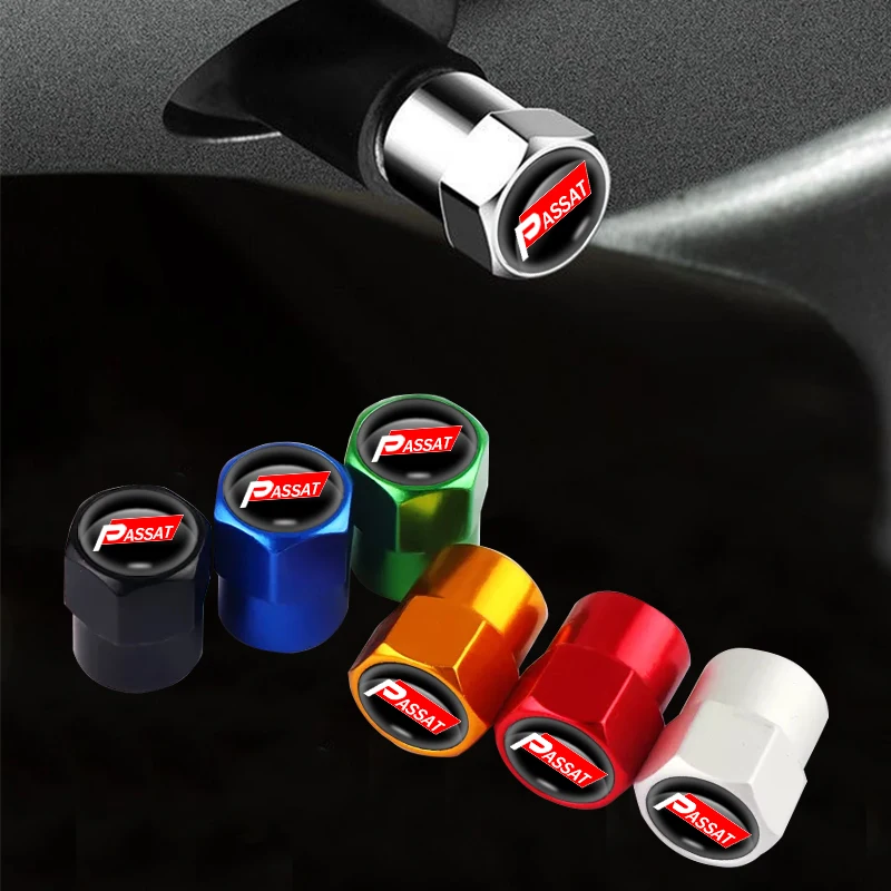 

4pcs/Set Metal Car Wheel Tire Valve Caps Decorate Stems Covers For Volkswagen VW Passat CC Golf Polo Auto Styling Accessorie