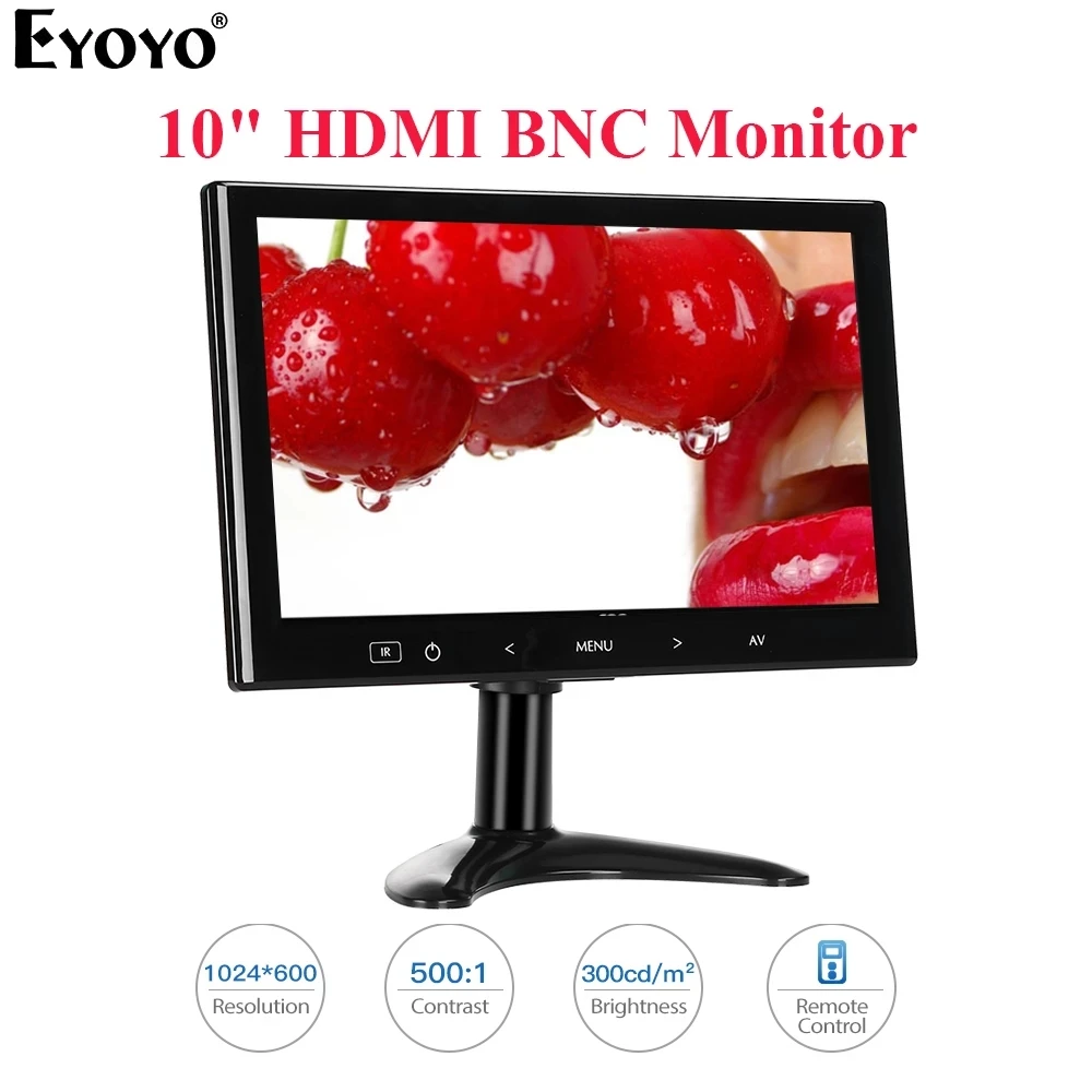 Eyoyo EM10M 10 дюймов мини ТВ компьютер PC монитор 1024X600 ЖК дисплей Экран с HDMI VGA AV для CC