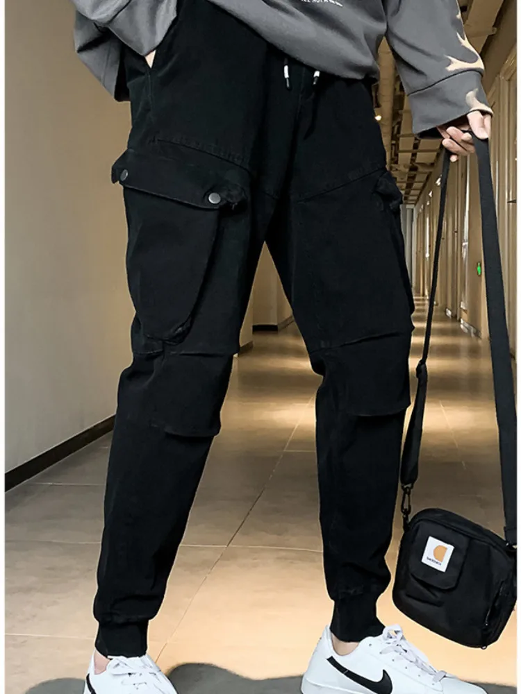 

2021 New autumn cargo pants men's wear multi-pocket popular logo slacks hip hop street pants fitness jogging exercise pants