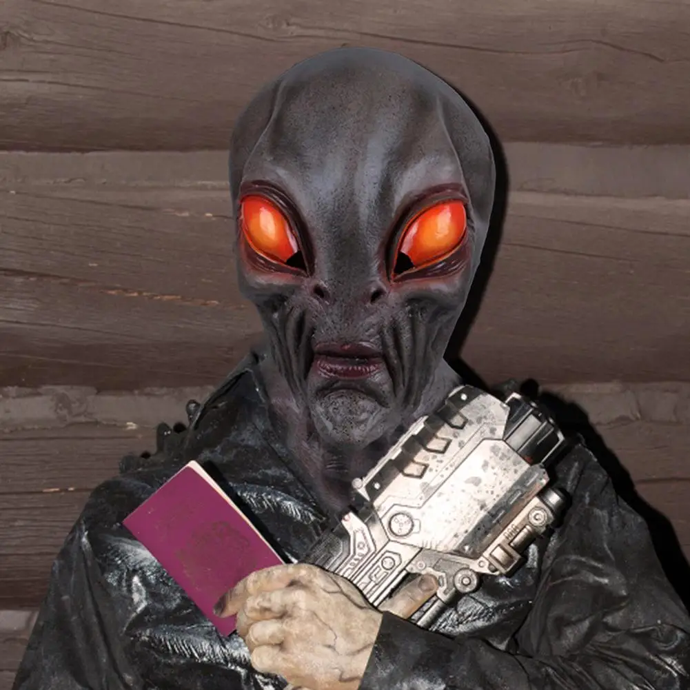 Инопланетянин маска череп инопланетянин Морф косплей маски Ужасы латексные на