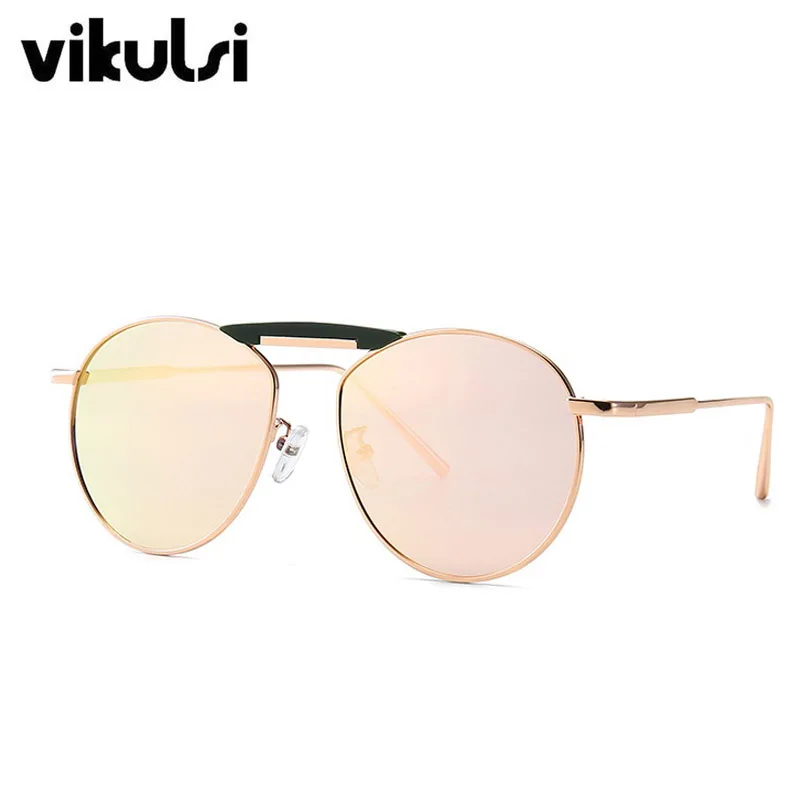 Очки солнцезащитные женские зеркальные авиаторы круглые большие UV400|Женские