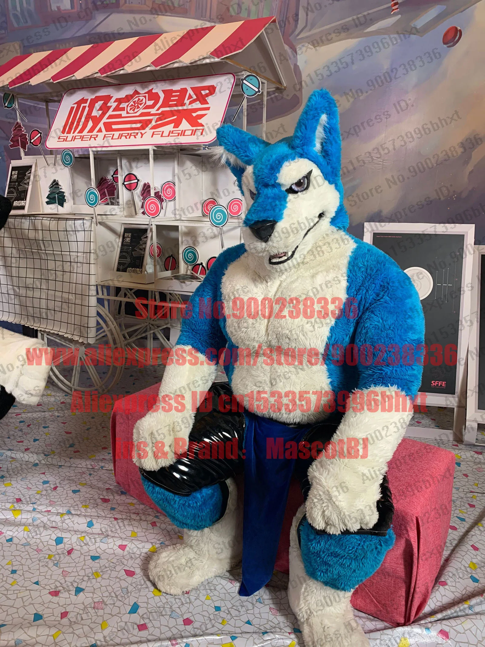 Пушистый костюм 3 D Eyes полноразмерный Huksy Dog пушистый аниме BJ062 костюмы для