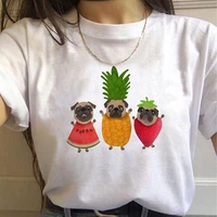 color pineapple theme print t shirt women fashion tshirt o neck short sleeve harajuku t shirt white tops female tops