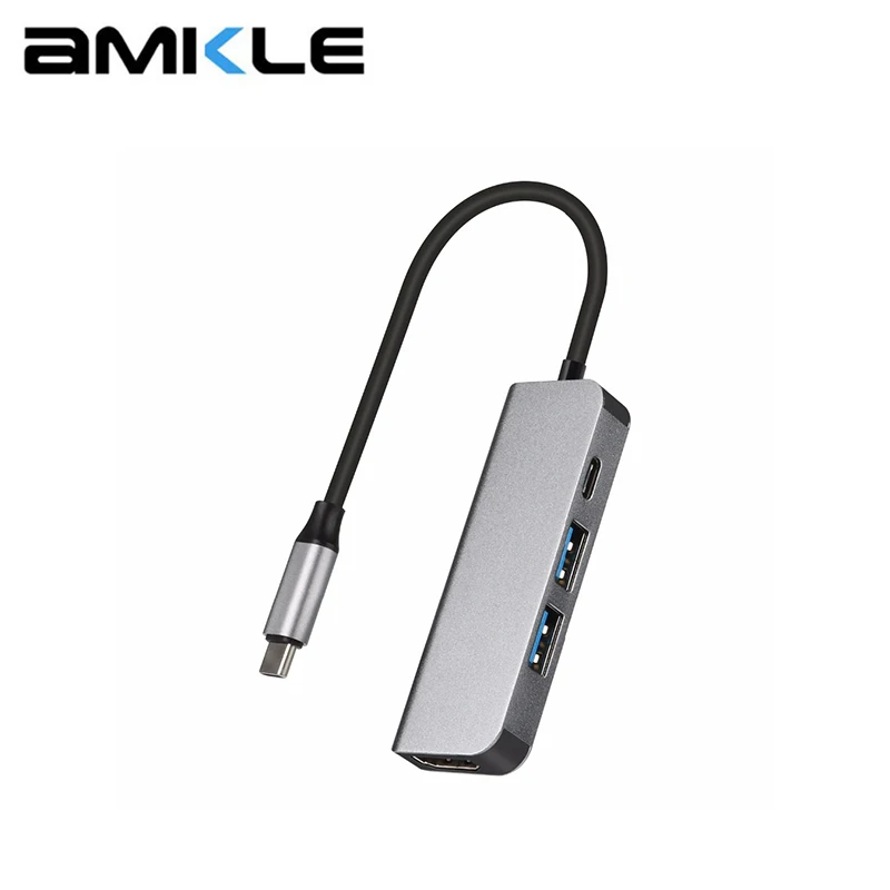 Тип C концентратора до 4K HDMI совместимых с PD и два USB-A 3 0 ключ для ноутбука или