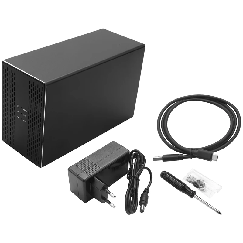 

Blueendless 3.5 inch Hard Disk Array Raid Dual Bay Hdd Enclosure Raid Auto Data Support 2X10Tb Drive Eu Plug