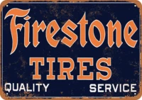 firestone tires metal sign for wall plaque poster cafe bar pub gift 8 x 12 inch