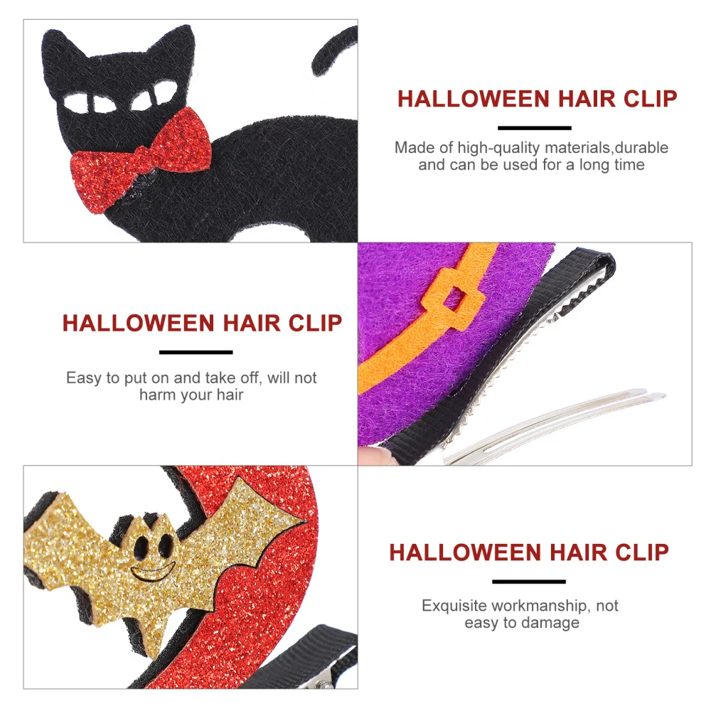 

12pcs Headdress Party Hairpin Bat Witch Hat Hair Clips