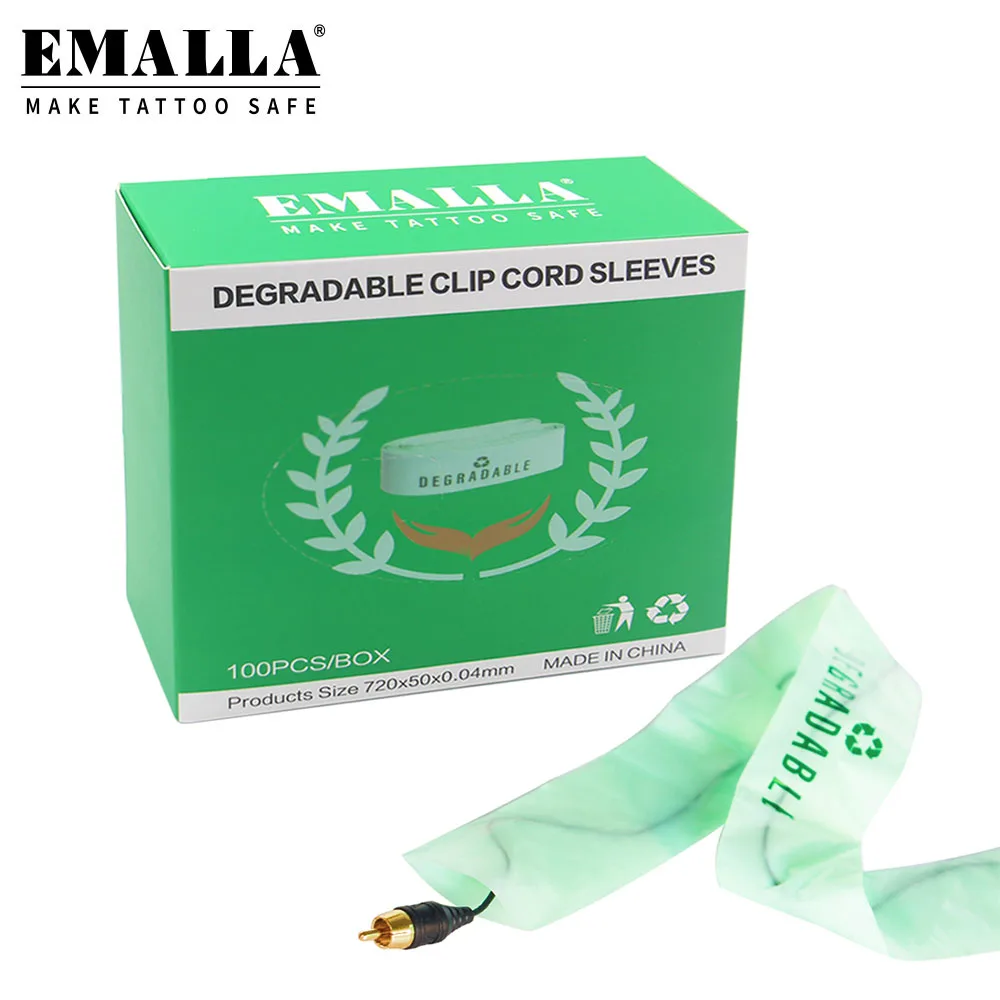 EMALLA 200 шт./кор. биоразлагаемые зажимы для татуировок шнур тату зажимов