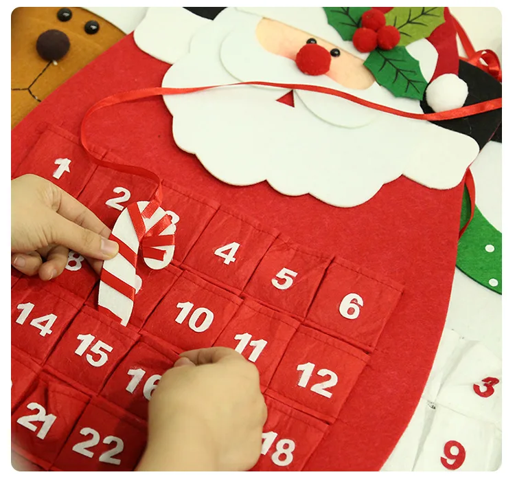 Рождественский календарь войлочная ткань новогодний домашний офис подвесные
