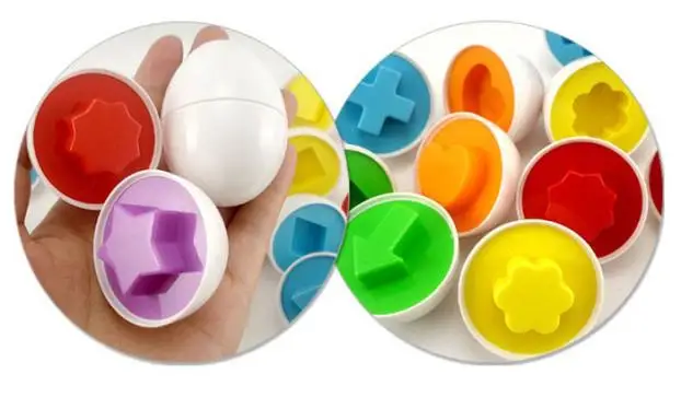 

6pc Mixed Shape Wise Pretend Puzzle Smart Eggs Baby Kid Learning Toy