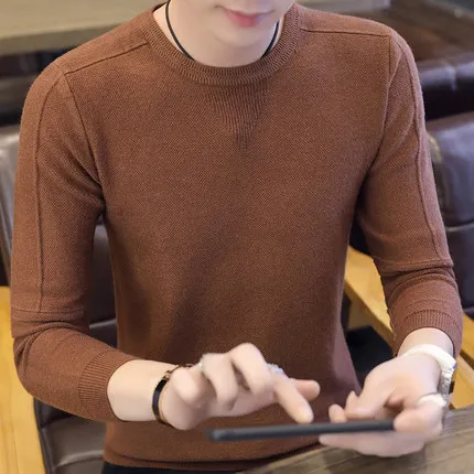 

Autumn and winter new men's casual long-sleeved fashion simple t-shirt E501
