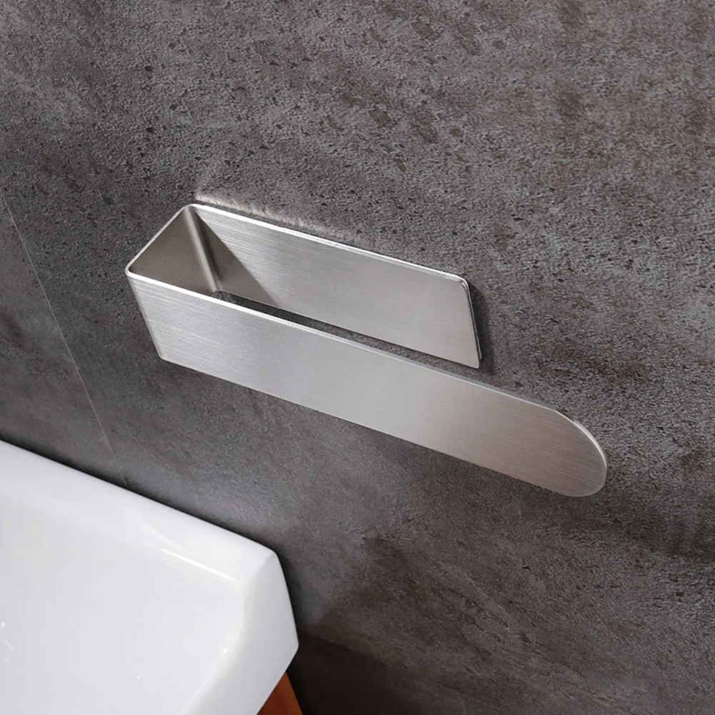 

Creative Bathroom Nail-free Seamless Rack Wall-mounted Bathroom Frame Towel Rack Stainless Steel Shelf Kitchen Organizer