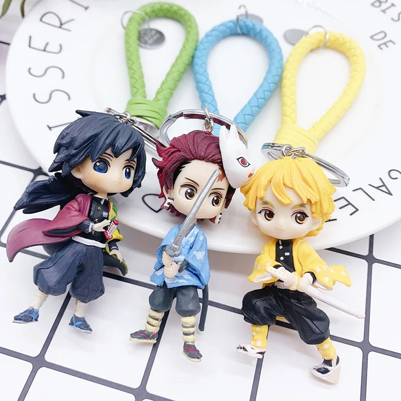 Брелок для ключей ПВХ брелок с куклой рассекающий демонов киметсу No Yaiba Kamado Tanjirou