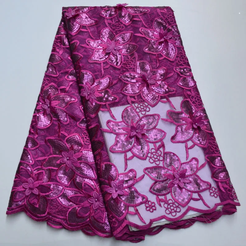 Кружевная ткань с блестками 2020 ярко-синие нигерийские кружева