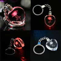 fairy rose led light key chain promotional gifts love key chain ring key ring gift colorful light