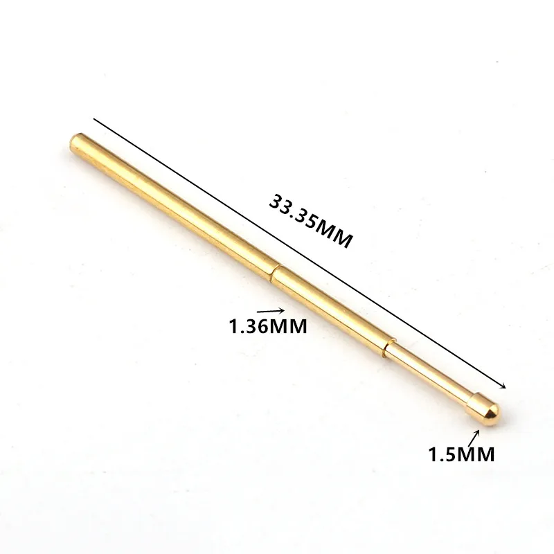 

100PCS/Pack Gold-plated Head PA100-D2 Big Round Head Spring Test Pin 1.36mm Spring Thimble for Circuit Board Test