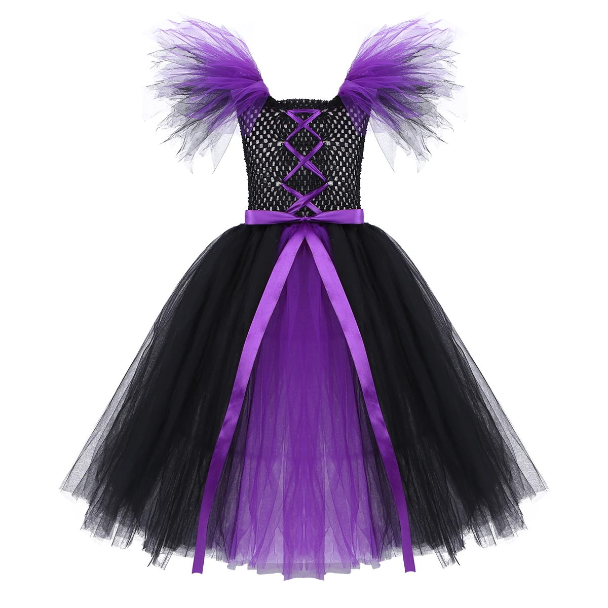 Детский костюм ведьмы для девочек ролевая игра нарядное вечерние кружевное