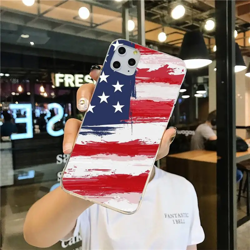 Мягкий силиконовый чехол из ТПУ с американским флагом США для iPhone 11 pro XS MAX 8 7 6 6S Plus