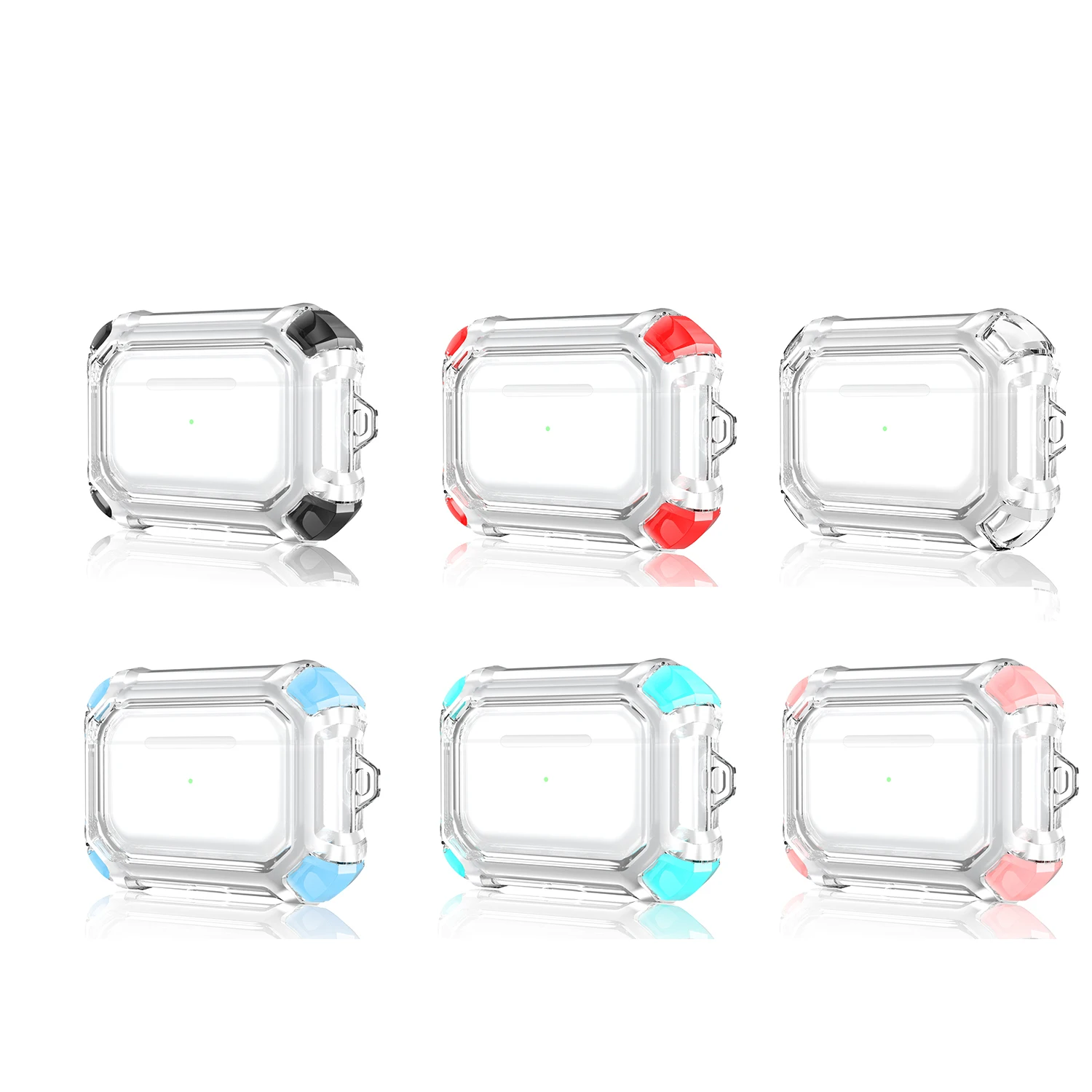 Чехол с крючком для наушников Apple AirPods Pro 2 1 твердый прозрачный Кристальный