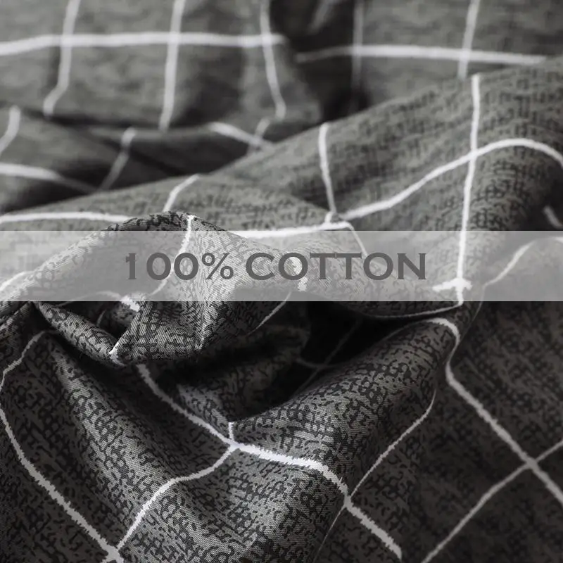 Комплект постельного белья 50AB из чистого хлопка фосфоресцирующий клетчатый