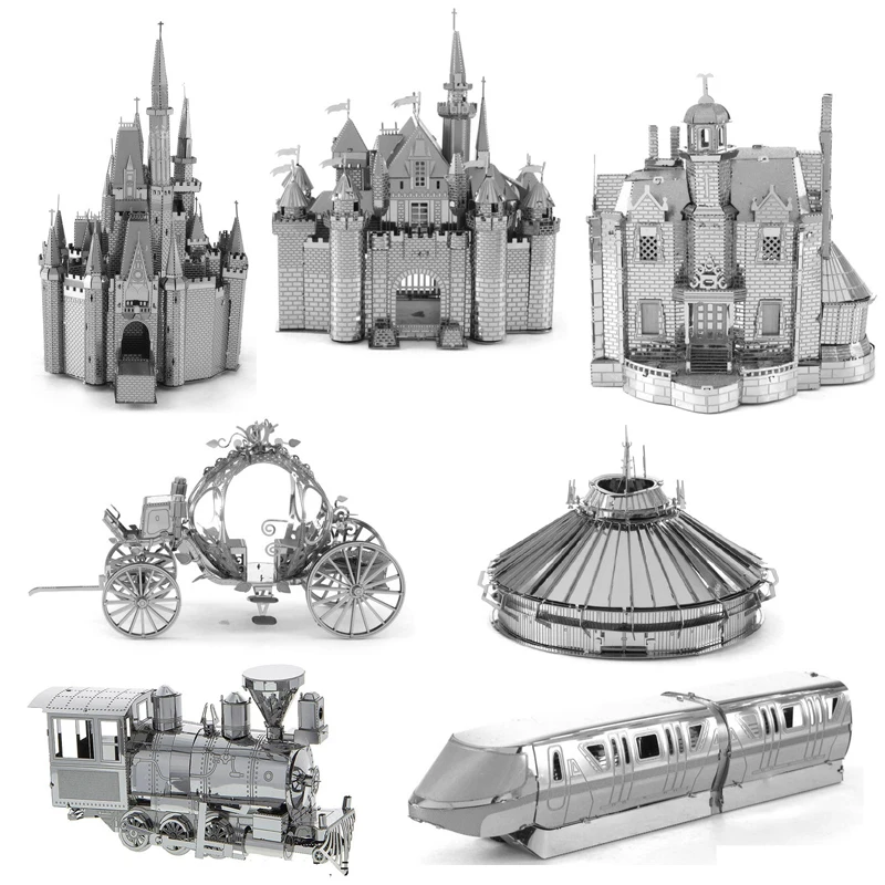 

Dream castle building 3D Metal Puzzle pumpkin car locomotive model KITS Assemble Jigsaw Puzzle Gift Toys For Children