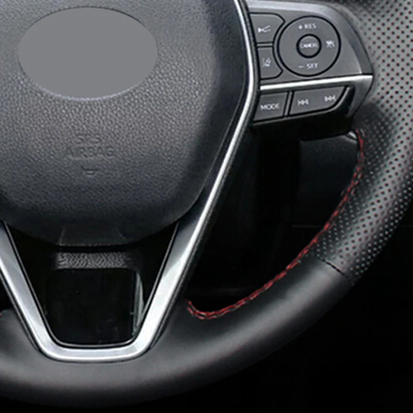 Черная искусственная кожа DIY чехол рулевого колеса автомобиля для Toyota Avalon Camry 2018