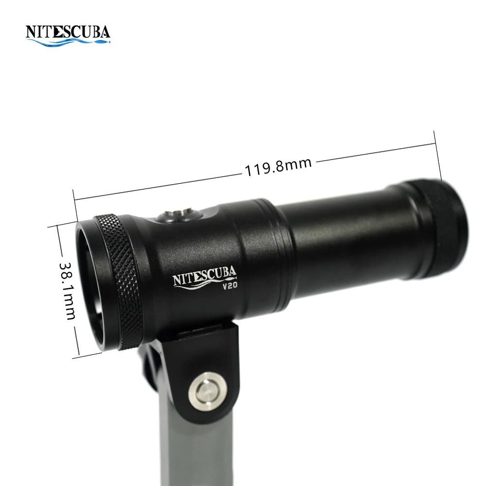 Nitescuba V20 Led Diving Video Light Glare 2000 Lumen Astigmatism Lamp Focus With Red Tg6 Gopro Underwater Photography | Спорт и