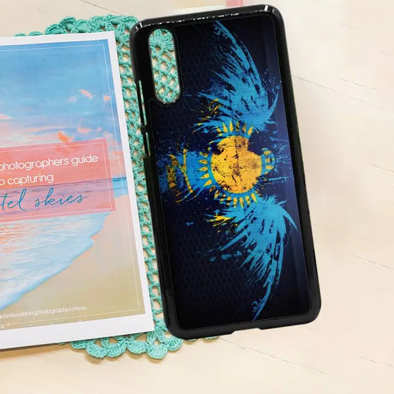 

Kazakhstan flag Symbol Phone Case PC for iPhone 11 12 pro XS MAX 8 7 6 6S Plus X 5S SE 2020 XR
