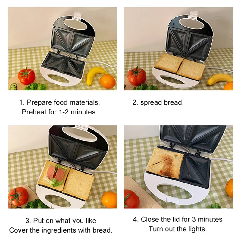 Электрическая сэндвич машина домашняя Мини Сковорода для выпечки хлеба