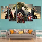 Постер Marvel, 5 панелей, супергерои, Халк, Железный человек, настенная живопись, холст, художественный постер и печать для домашнего декора, гостиная, без рамки