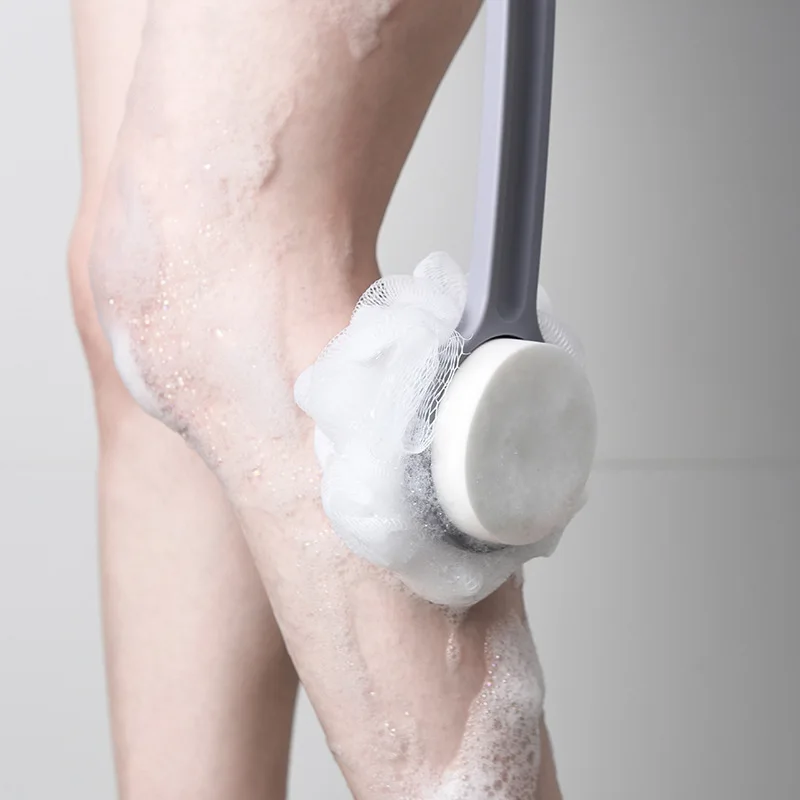 

Многофункциональная мягкая щетка для сухого массажа, губка для душа с длинной ручкой, аксессуары для ванной комнаты