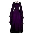 Платье женское в пол, с длинным рукавом, винтажное