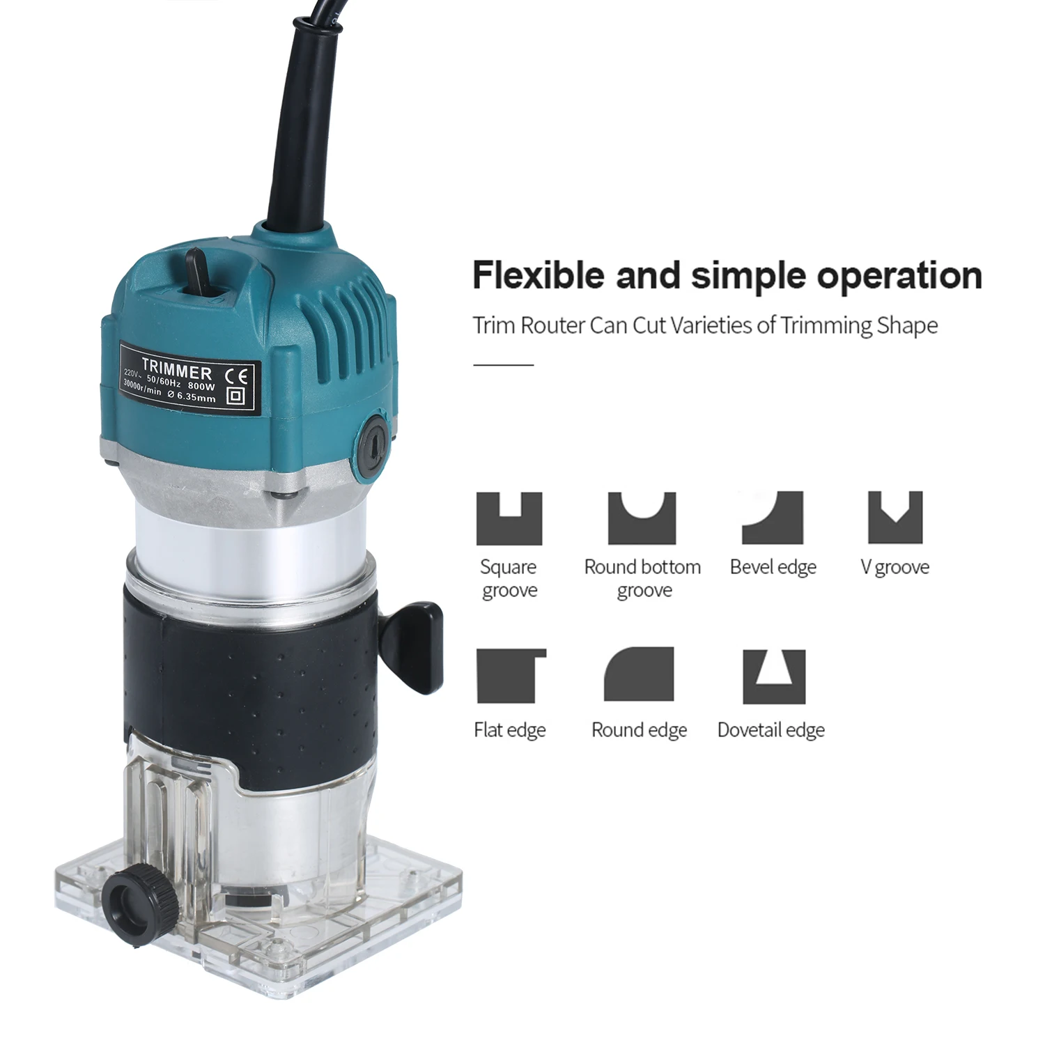 800 Вт 3000rmp деревообрабатывающий электрический триммер фрезерный станок