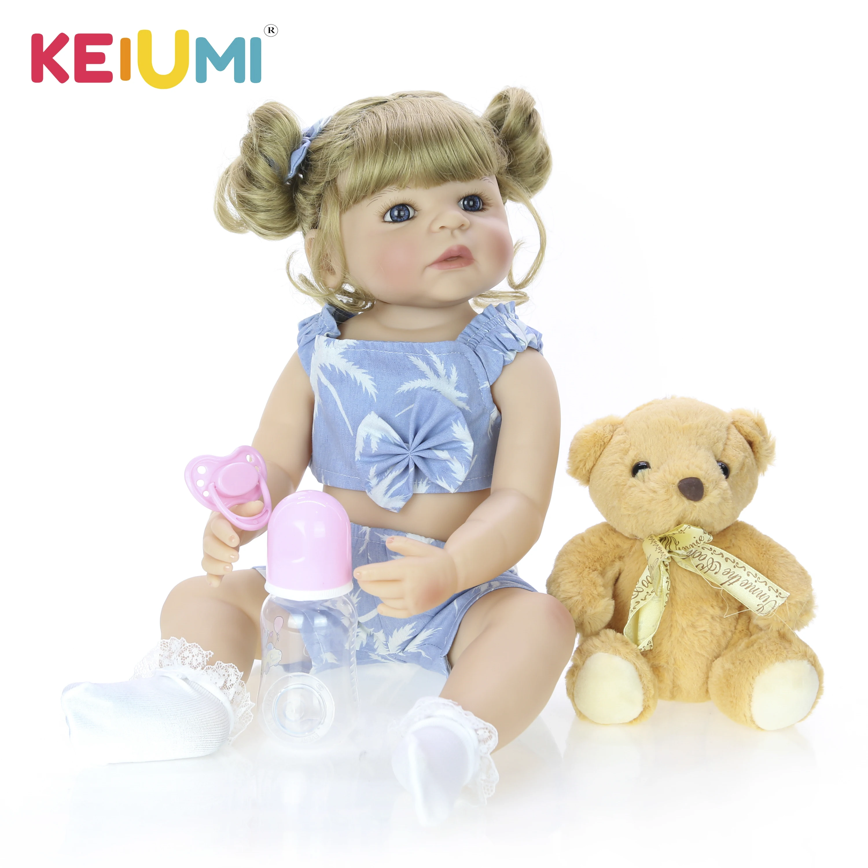 Новое поступление 22 дюймов силиконовые всего тела Reborn Baby Doll модное платье