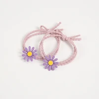 lovely daisy elastic hair bands ins fashion women hair bun holder ponytail rope flower head ties hair accessories for girls