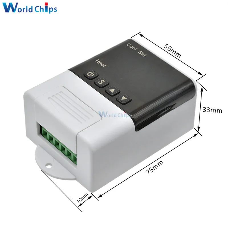 DTC-1200 AC 110V 220V LED Digital Temperature Controller Thermostat Thermometer Microcomputer Computer Cool/Heat Mode | Электронные