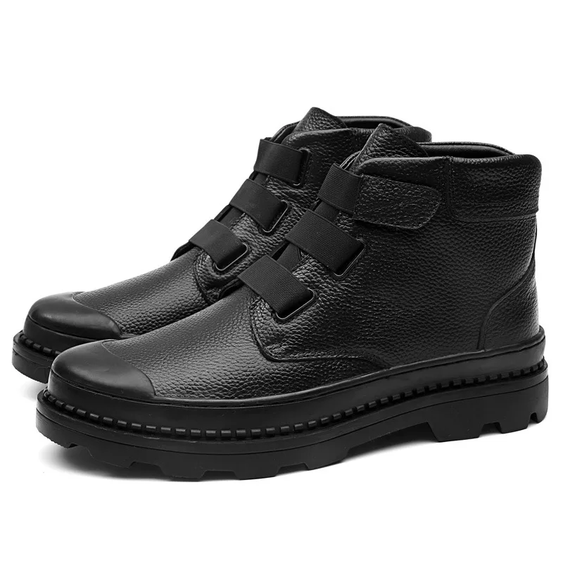 BACKCAMEL Leather Men's Boots High-top Male Non-slip Wear-resistant Large Size 38-46 Work Safety Shoes High Quality | Обувь