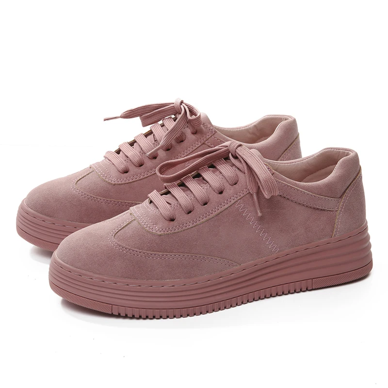Женская однотонная Вулканизированная прогулочная Обувь На Шнуровке