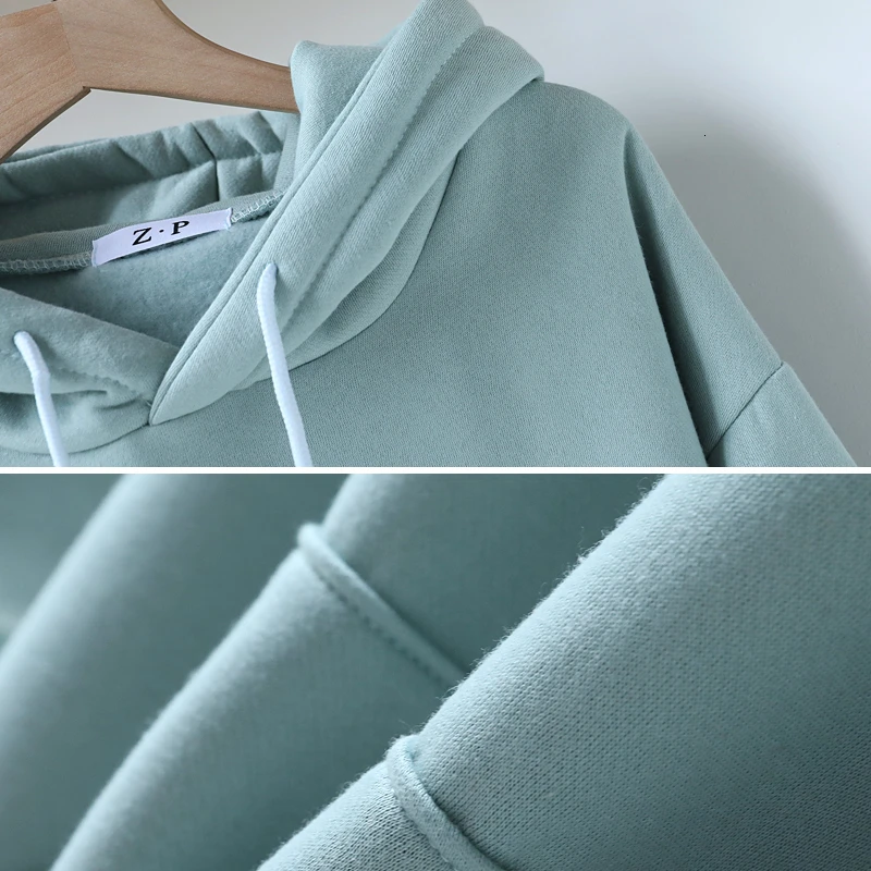 

Autumn Winter BF Style Sweatshirt Women Harajuku Casual Oversize Long Sleeve Hooded Pullover Letter Print Thickening Tops