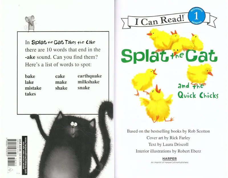 

16 Books/Set I Can Read Splat the Cat English Story Book Children Early Educaction Reading Book with CD