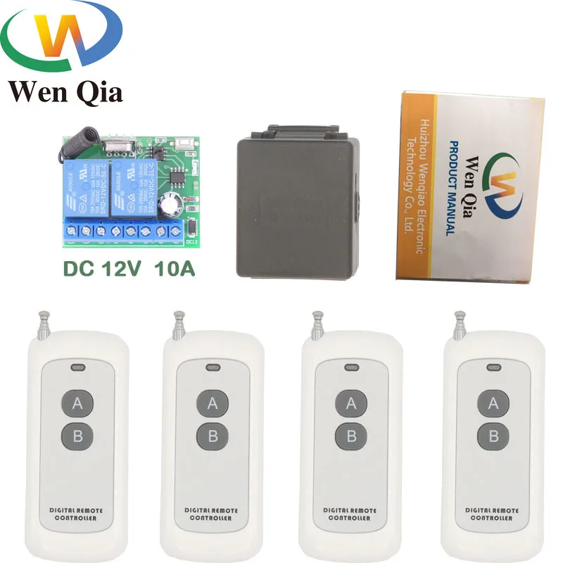 433 МГц rf широкий диапазон дистанционного Управление DC12V 10Amp 2CH приемника