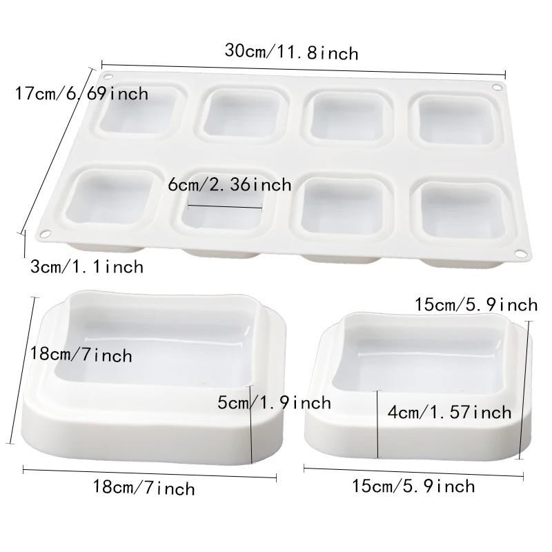 3 шт Силиконовые 3D драгоценные камни квадратная форма для выпечки торта кубиков