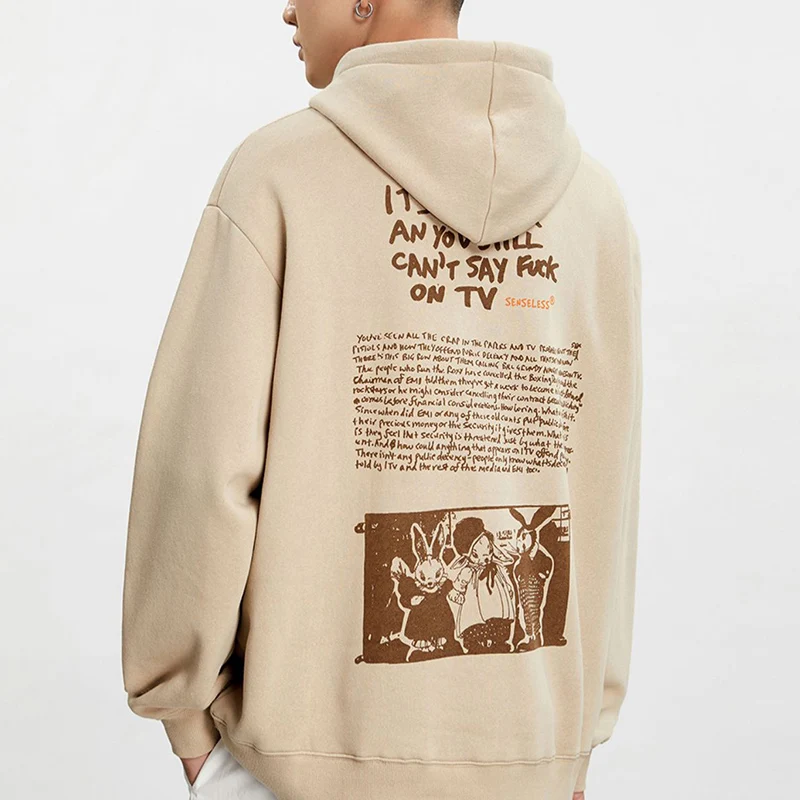 

2020 Hip Hop Hoodie Sweatshirt Retro Vintage Bunny Family Mens Streetwear Harajuku Hoodie Pullover Cotton Fleece Sweat Shirt