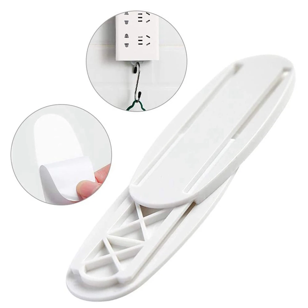 

5pcs Home-free Wall-mounted Plug-in Board Router Plug-in Line Holder Adhesive Holder Without Perforation Install Bottom Board